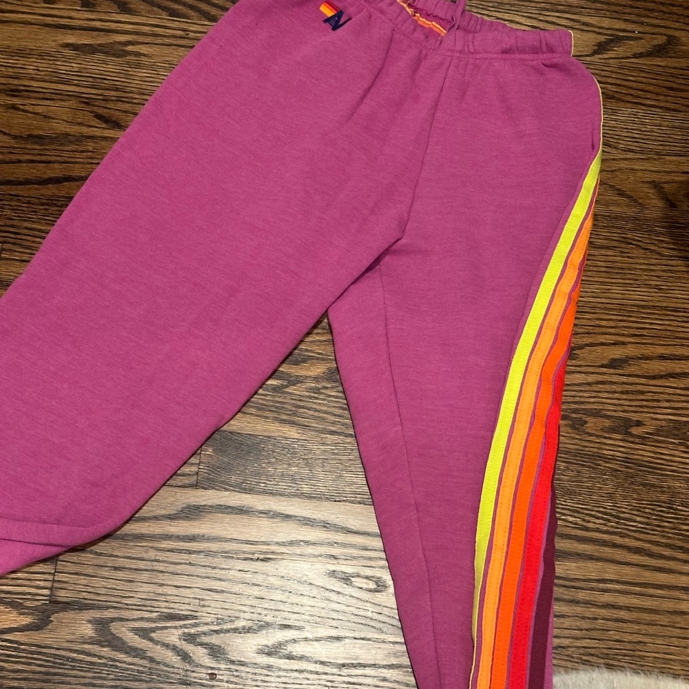 Aviator Nation SMALL Sweatpants with Neon Stripe